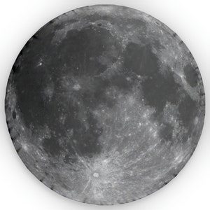 May include: A close-up image of the moon, showing its craters and surface details.