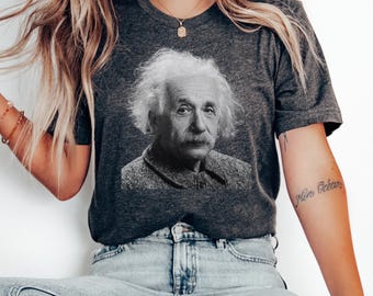 Albert Einstein Portrait Tee - Theoretical Physics Gift