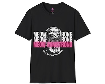 Meow Armstrong Space Cat T-Shirt, Astronaut Kitty Moon Tee, Cat Lover Gift, Funny Animal Shirt, Galaxy Space Explorer Top