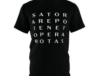 Left Sleeve Logo Only ~ Sator Cube Templar Palindrome Shirt ~ Sator Arepo Tenet Opera Rotas
