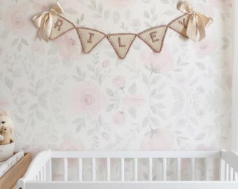 Crocheted Baby Name Banner: Custom Nursery Decor, Handmade Yarn Letters