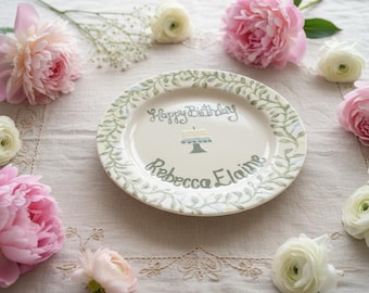 Personalized Birthday Plate Keepsake – Custom Name & Date