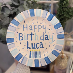 Custom Smash Cake Plate, Personalized Baby Name Plate, 1st Birthday Ceramic Keepsake, Hand-Painted First Birthday Gift for Boy or Girl