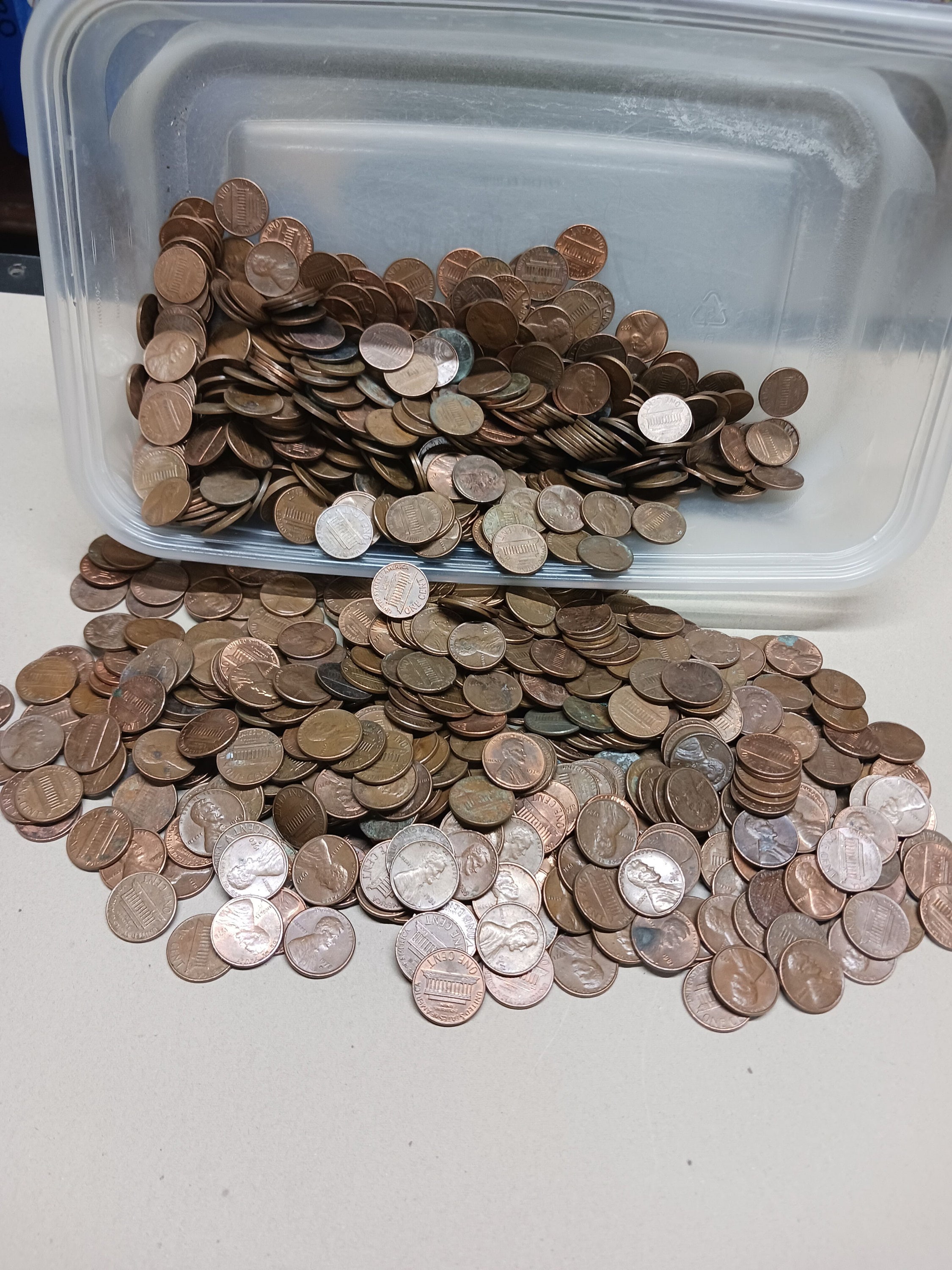 10+ Lbs. 95% Copper Pennies 1909-1982 Approx.1450 Coins Possible Wheats