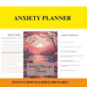 Anxiety Relief Planner: Mental Health Journal & Self-Care Workbook (PDF Download)