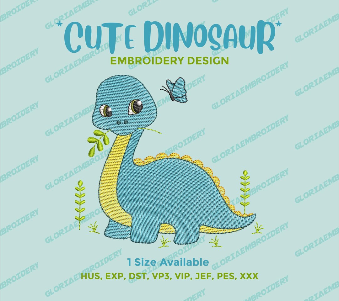 Cute Dinosaur Embroidery Design (patterns), Machine Embroidery Patterns ...