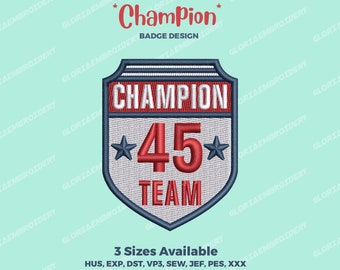 Champion Badge Embroidery Design (Patterns), Machine embroidery patterns.