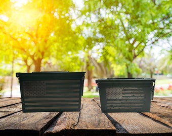 Gravierte Patronendose - amerikanische Flagge oder personalisiert