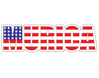 Made In USA Decal "Murica" American Muscle Car Windshield Decal - Vinyl Sticker For Cars, Trucks (White, Glossy) American Muscle Car Windshield Decal Vinyl Murica