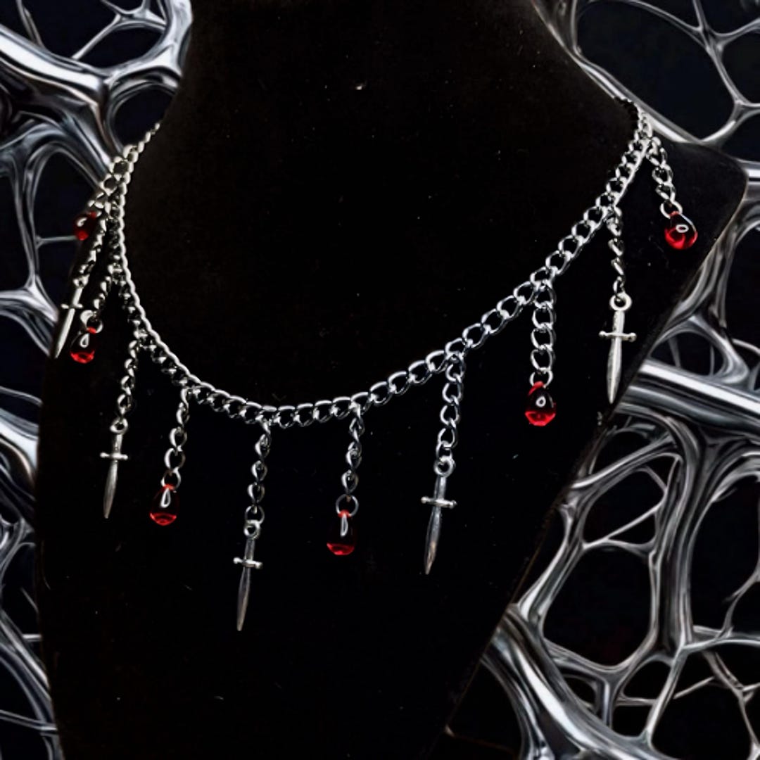 Sword & Blood Chain Necklace - Etsy