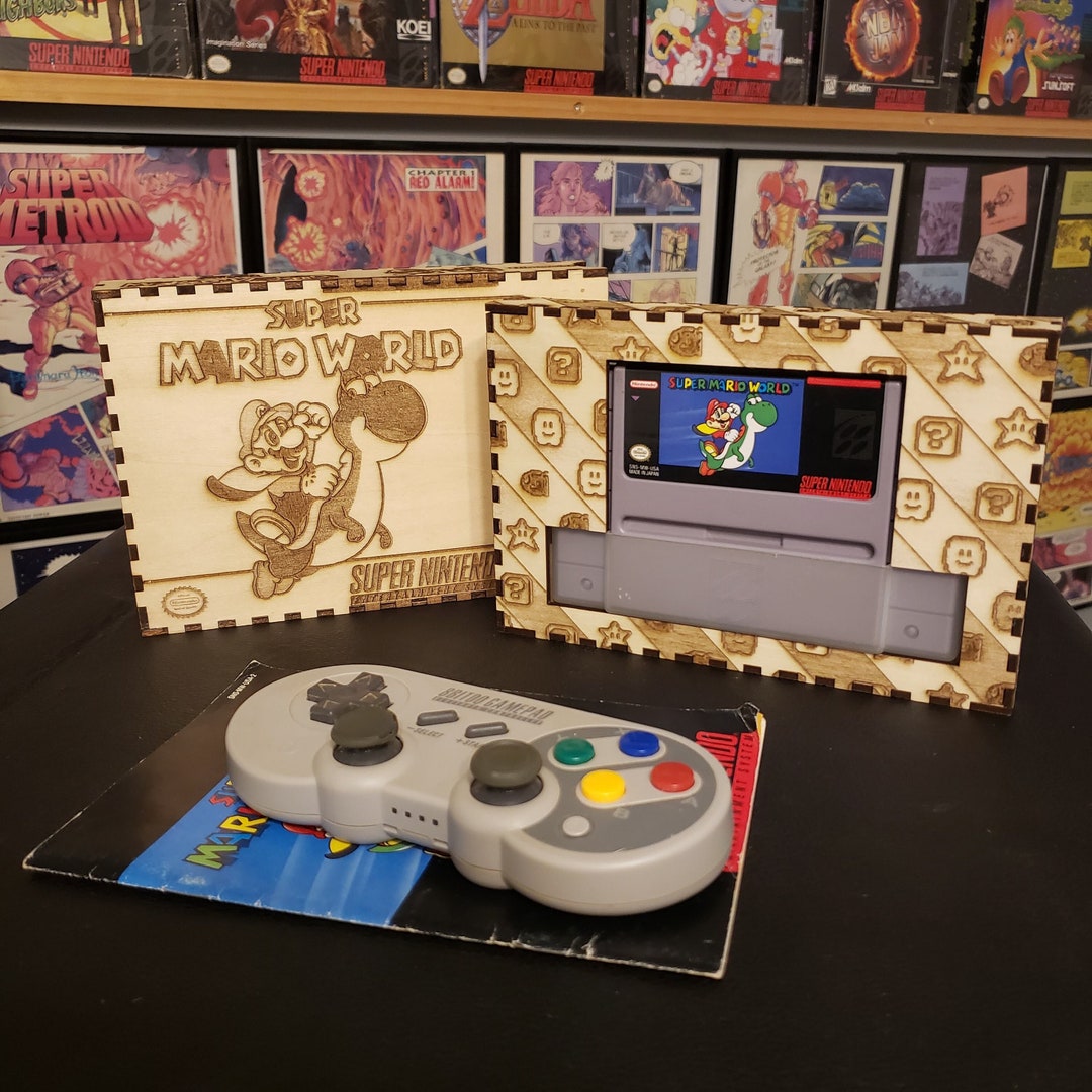 Super Nintendo Game Box Super Mario World SNES Wooden Video Etsy