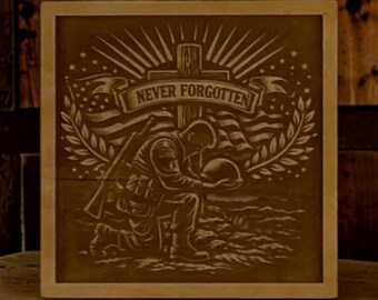 Patriotic Wooden Wall Art | America 250 Soldier Memorial Sign