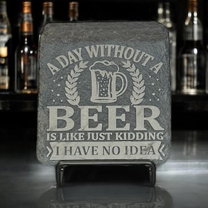 Funny Beer Coasters - Perfect for Any Beer Lover&#39;s Home! Set of 4 with a Stand. Lighthearted Beer Coasters Collection