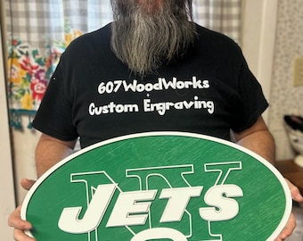 NY Jets Wood Sign | Handmade Wooden Sports Decor