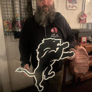Detroit Lions Wooden Wall Art | Handcrafted Sports Team Decor by 607WoodWorks