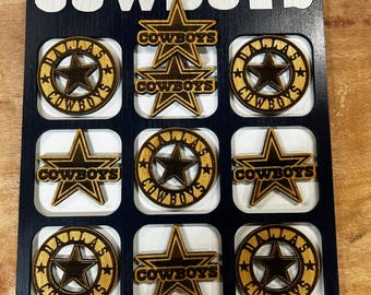 Dallas Cowboys Tic-Tac-Toe Board | Handmade Wooden Game, Fan Gift