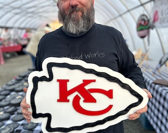 Kansas City Chiefs Door wall sign Handmade Handcrafted hand painted art hanging