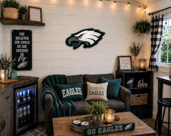 Philadelphia Eagles Door wall sign Handmade Handcrafted hand painted art hanging