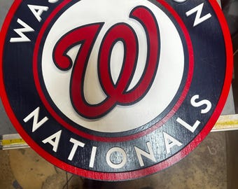 Washington Nationals 3D Wooden Sign: Baseball Fan Cave Decor