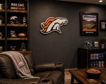 Denver Broncos Wooden Sign: Handmade NFL Fan Decor
