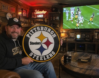 Pittsburgh Steelers Wooden Wall Art: NFL Sports Fan Gift
