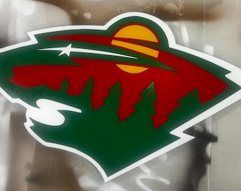 Minnesota Wild  Sign: Handcrafted NHL Hockey Fan Wall Art