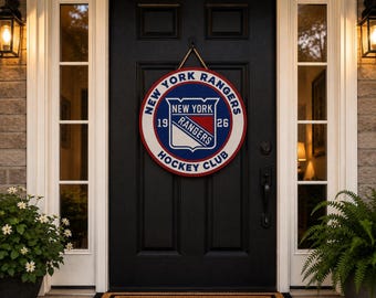 New York Rangers Layered Wood Sign, 1926 Hockey Wall Decor Plaque