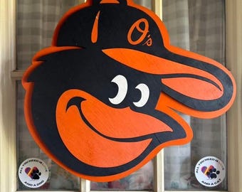 Handmade Orioles Wooden Door Hanger: MLB Baseball Team Spirit Sign