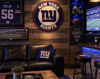New York Giants Man Cave Football Gift Handmade Homemade Door sign Wall