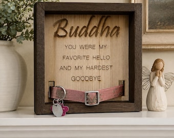 Personalized Dog Collar Memorial Sign: Pet Loss Remembrance Plaque