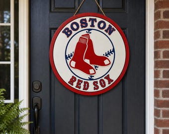 Boston Red Sox Wooden Sign: Handcrafted Baseball Fan Wall Art