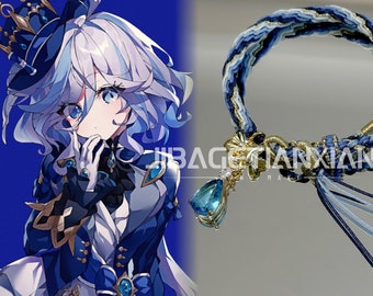 Customizable,Genshin Impact Focalors&Furina Inspired Woven Bracelet Length Adjustable