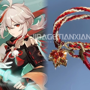 Customizable,Genshin Impact Kaedehara Kazuha Inspired Woven Bracelet Length Adjustable
