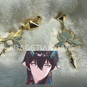 Customizable,Honkai Star Rail :Imbibitor Lunae Earrings,Pushback / Clip-On，Honkai Star Rail Fandom Gift