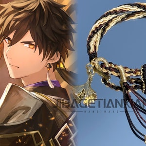 Customizable,Genshin Impact Zhongli Inspired Woven Bracelet Length Adjustable