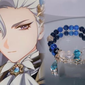 Personalisierbar, Genshin Auswirkungen: Neuvillette Armband, Benutzerdefinierte Reisende Edelstein Schmuck Geschenk, Genshin Fandom Handmade.