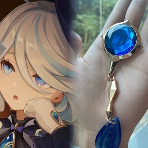 Customizable,Genshin Impact Furina Inspired Keychain,Brooch,Fandom Charm Handmade.