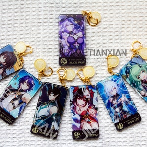 Customizable,Honkai: Star Rail Acrylic Keychain 3.34*1.77&quot;,Black Swan,Dr. Ratio,Xueyi,Ruan Mei,Huohuo,Jingliu,Topaz,Star Rail Art Charms