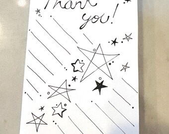 1 Pcs Thank You Card with Stars