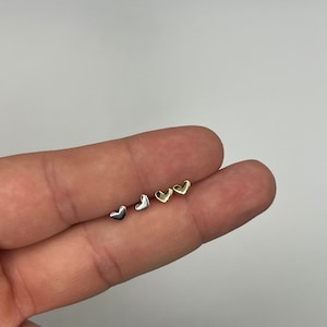 Zierliche Herz-Ohrstecker aus Sterlingsilber, Silber, Gold, zierlicher kleiner Herz-Ohrstecker, winziger Herz-Ohrstecker