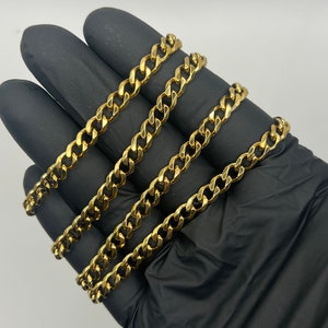 Chaîne à maillons cubains Miami, or 18 carats, maillons cubains Miami, chaîne cubaine Miami, cadeaux pour hommes