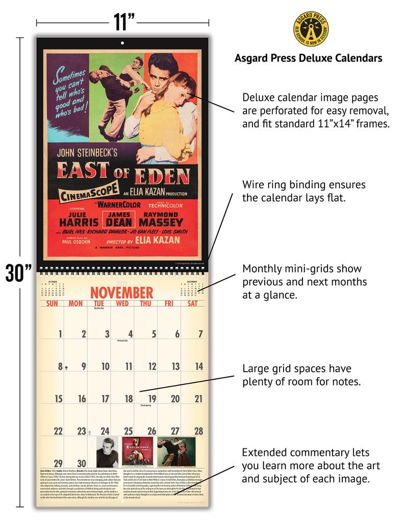 2026 Vintage Movie Posters Deluxe Calendar – Classic Hollywood Film ...