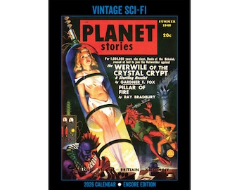 2026 Vintage Sci-Fi Encore Edition Calendar - Classic Pulp Science Fiction Magazine Covers | Retro Futuristic Art | Sci-Fi Lover Gift