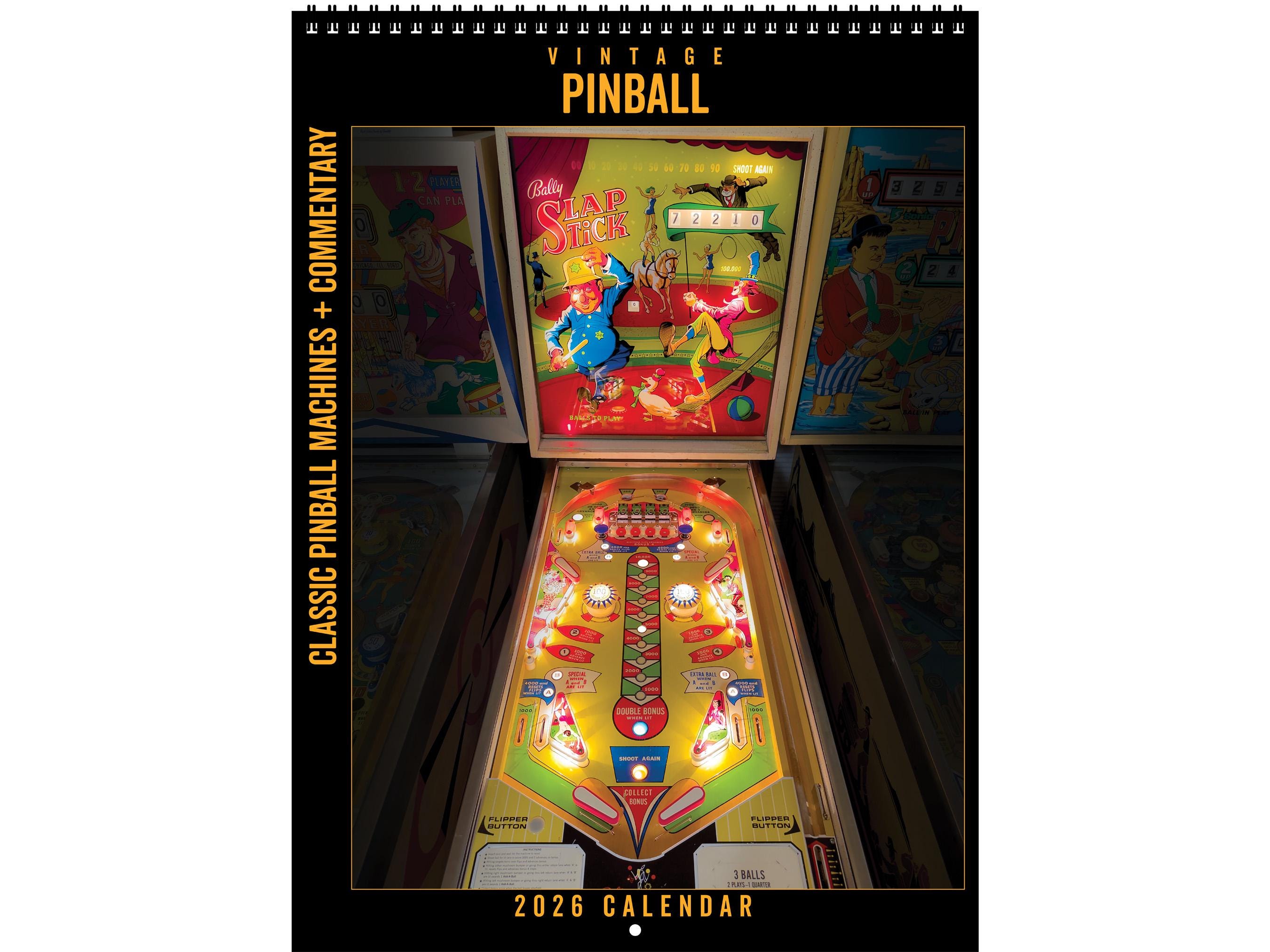 2026 Vintage Pinball Deluxe Calendar - Color Photos of Classic