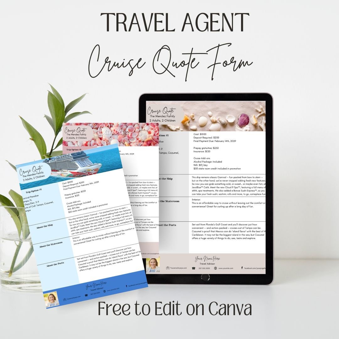 Travel Agent Cruise Quote Form