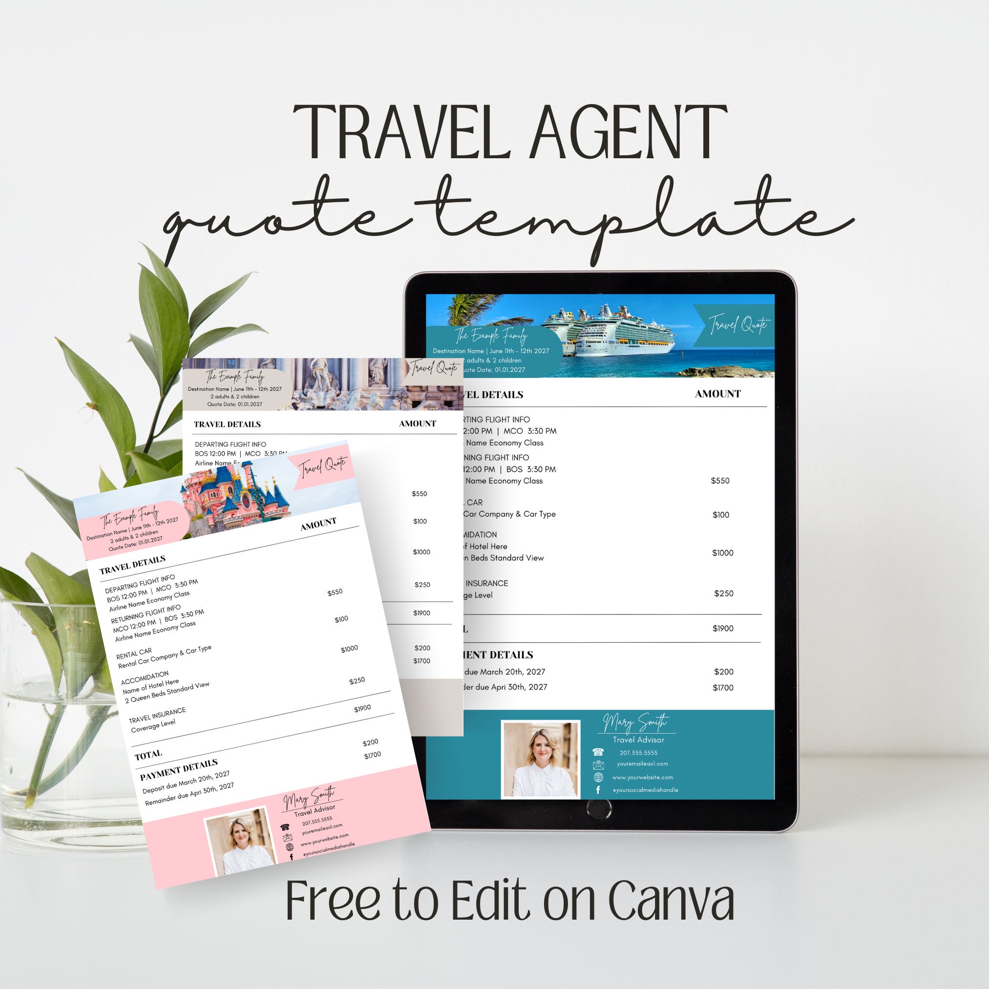 Travel Agent Quote Form Etsy