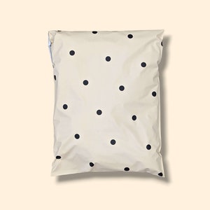 Eco Friendly Shipping Mailers, 25-300 Pack, Beige Polka Dot, 21.5 x 34cm, Cute Ecommerce Postage Bags, Postage Satchels, Poly Mailers
