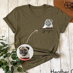 Custom Pet Memorial Shirt, dog lover shirt, dog memorial T-shirt, dog shirt, pet memorial, Pet Photo + Name shirt, Cartoon Effect