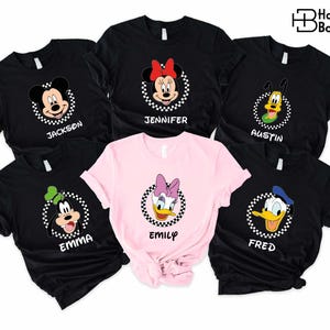 Custom Mickey And Friends Shirt,Disney Trip Shirt,Checkered Mickey T-shirt,Custom Disney Shirt,Disney Family Vacation Shirt,Disneyland Shirt