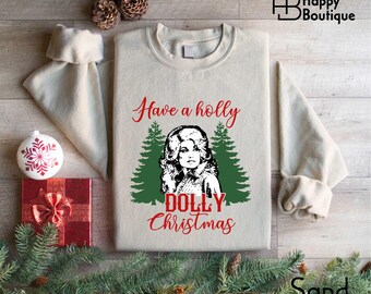 VESMARP Women's Christmas Sweatshirt - 'Have A Holly Dolly Christmas Witch' Long Sleeve Pullover Holiday Sweater - View #7